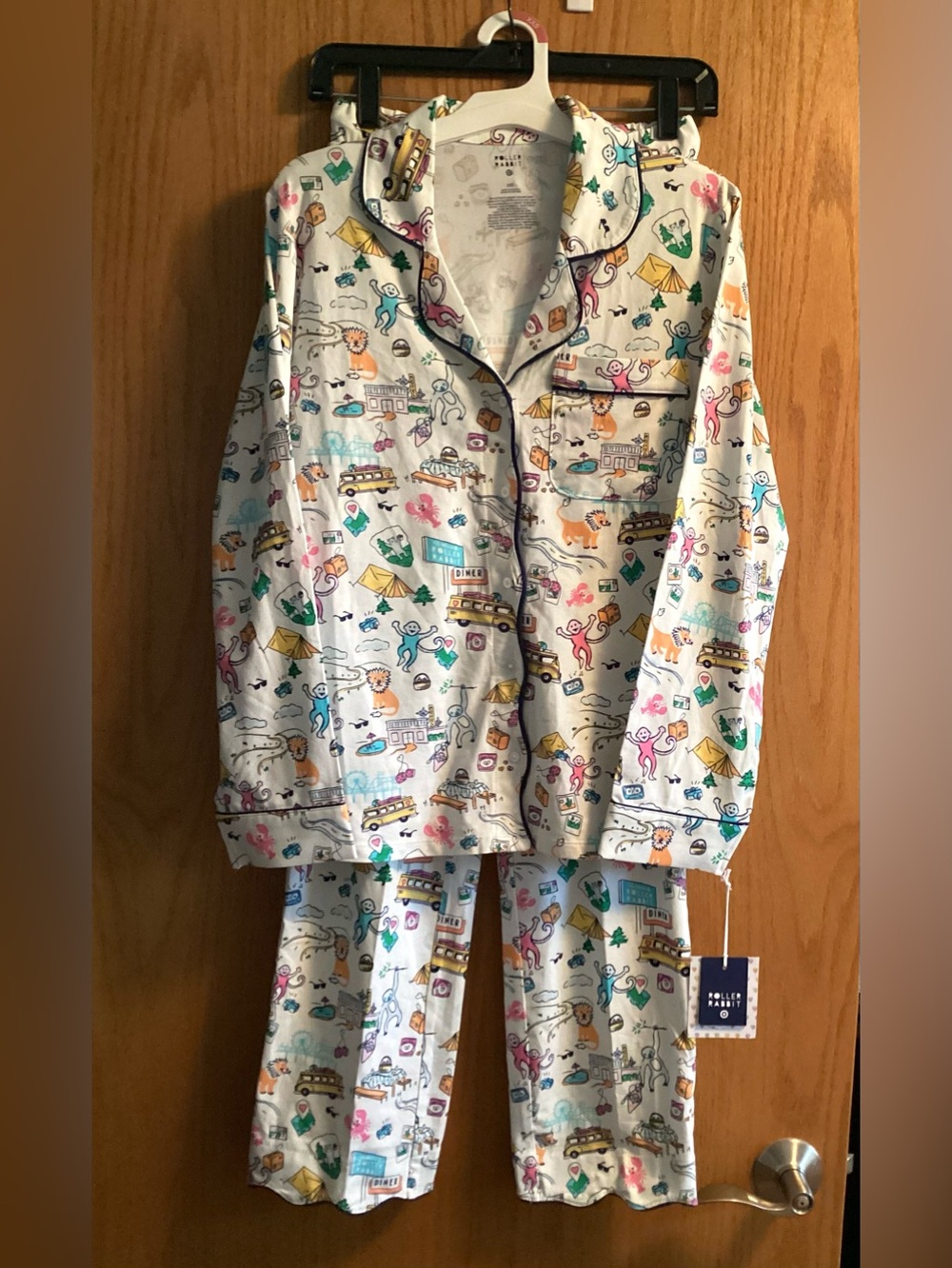 Roller Rabbit x Target Roadtrip Pajama Set Blue/Yellow/Pink XXS